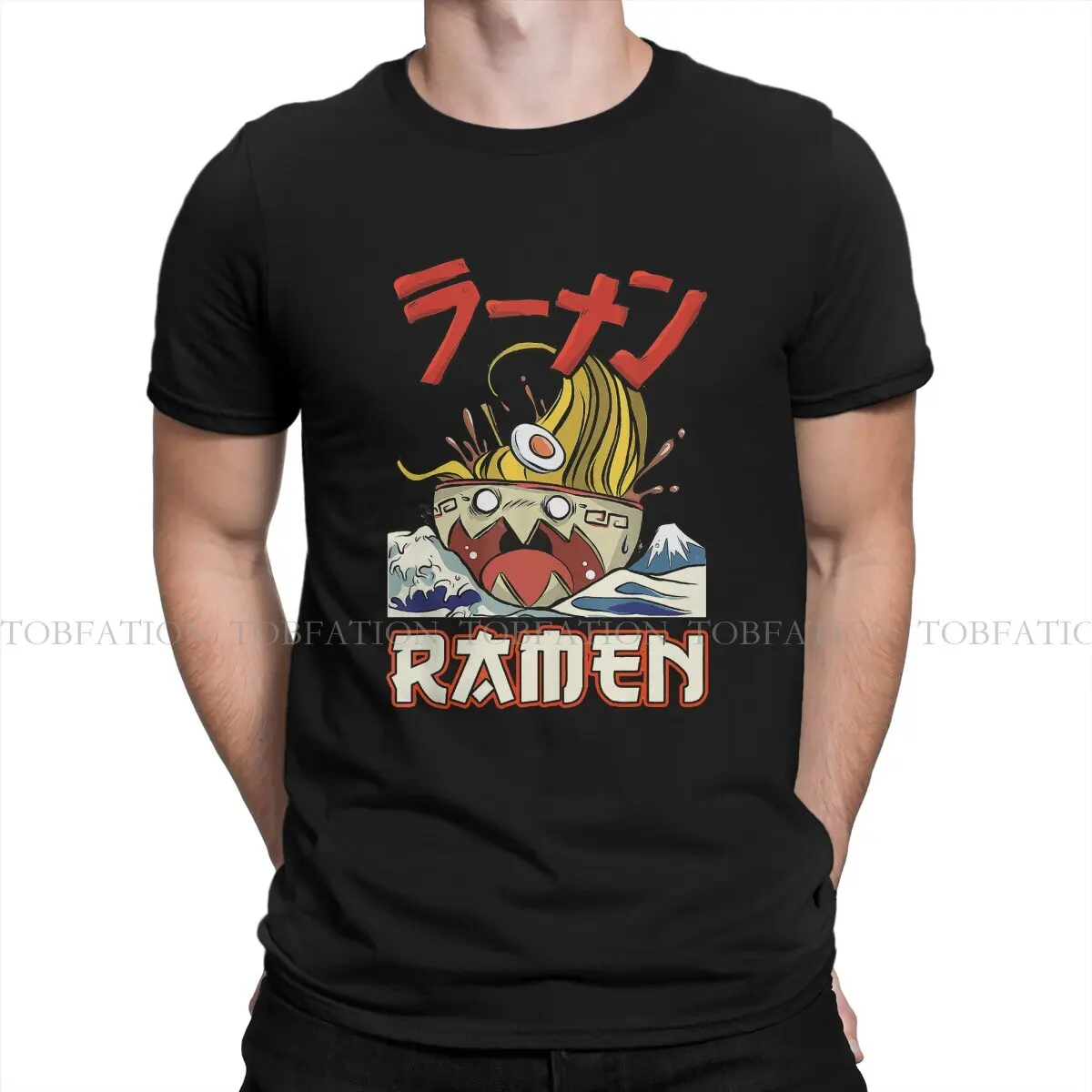 Maglietta Casual Ramen The Great Ramen Off Kanagawa Creative Streetwear Maglietta Casual Da Uomo Manica Corta Idea Regalo Speciale