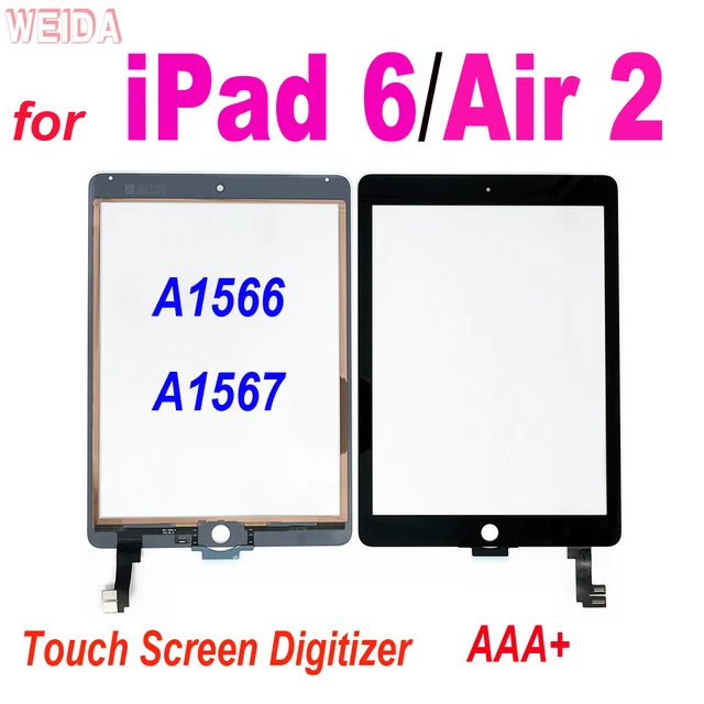 For iPad Air 2 Touch Screen Digitizer A1566 A1567 Touch Panel Replacement  Parts +Tools(Original White) 