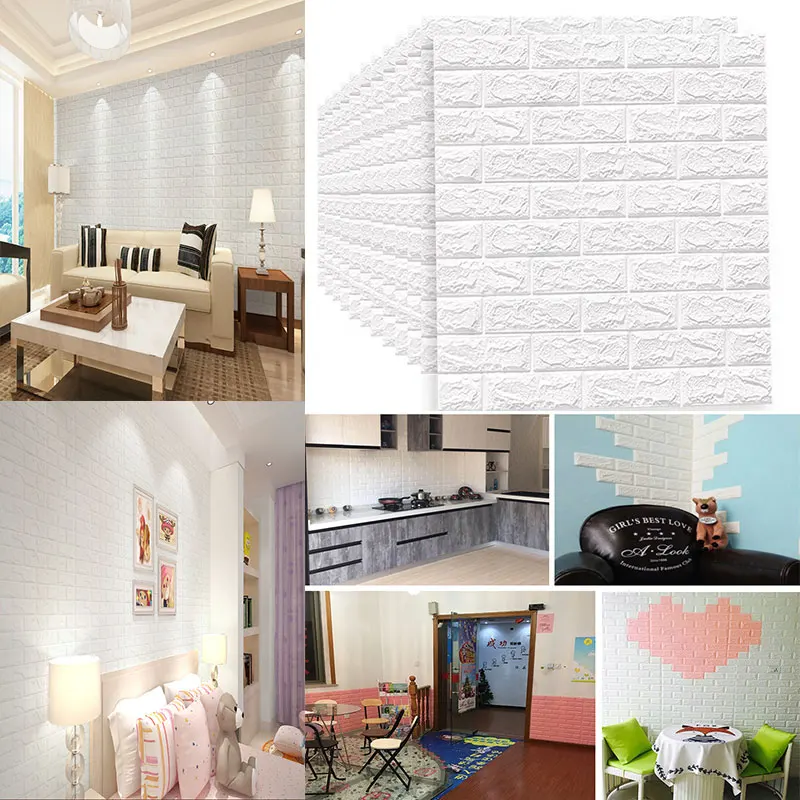 10Pcs 3D Retro Brick Wall Stickers Self Adhesive Panel PVC Wallpaper Living Room  Bedroom Home Luxury Decor Background Wall 10pcs lot vintage retro kraft paper envelope for business card style high quality