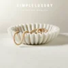 1pc Sample Factory Price Marble Trinket Bowl Home Flower Design Natural Stone Italian Carrara White Fruit Decor Bowl 2