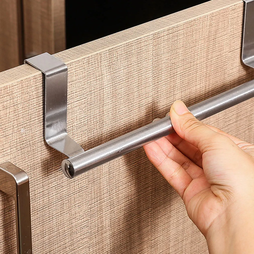 Towel Rack Holder Stainless Steel Household Bathroom Kitchen Cabinet