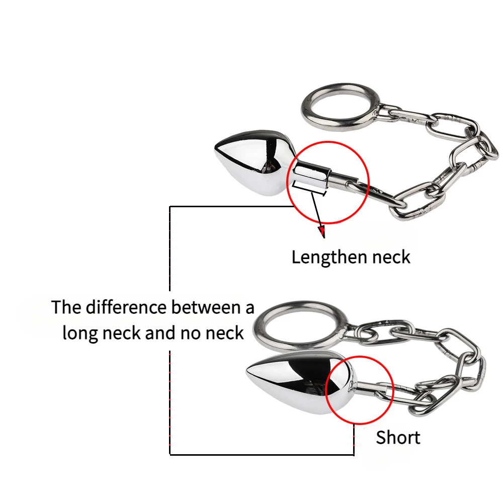 Metal Anal Plug With Chain On C-Ring | Gay Sex Toys for Men  Udatz