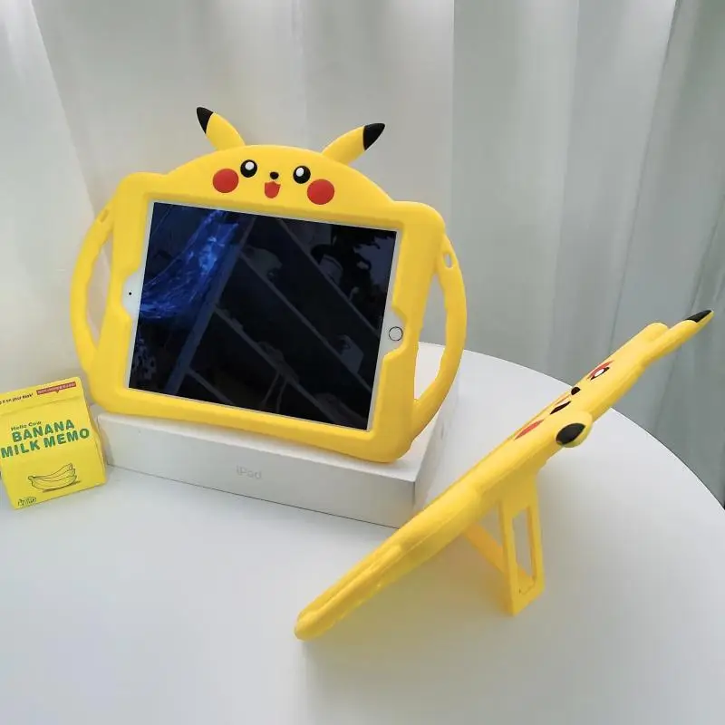 

Kawaii Ipad Apple 2022 New Air5 Case Pikachu Pokemon Anime Ipad2021 for Mini6 Case Anti Falling Silicone Toys for Girls Gift