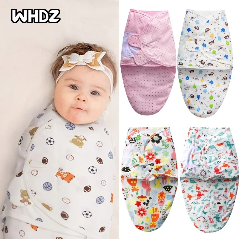 100% Cotton Soft Baby Infant Swaddle Wrap Blankt Sleeping Bag For 0-6 Months 