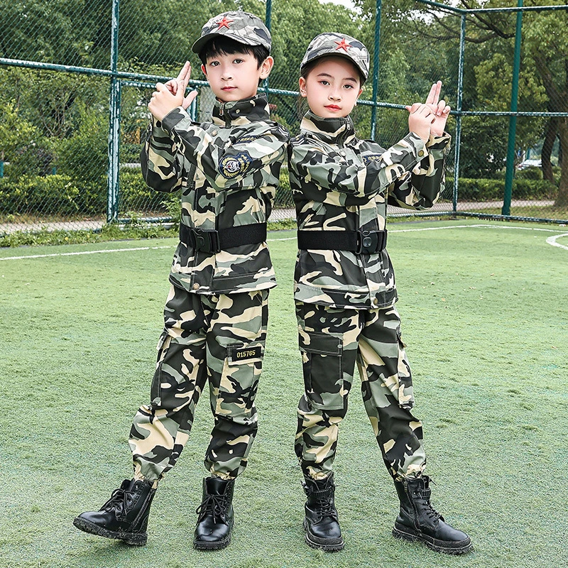 Uniforme militar de las fuerzas del para niños, ropa de entrenamiento militar al aire libre, conjunto de disfraces de rendimiento de lluvia de camuflaje Se| | - AliExpress
