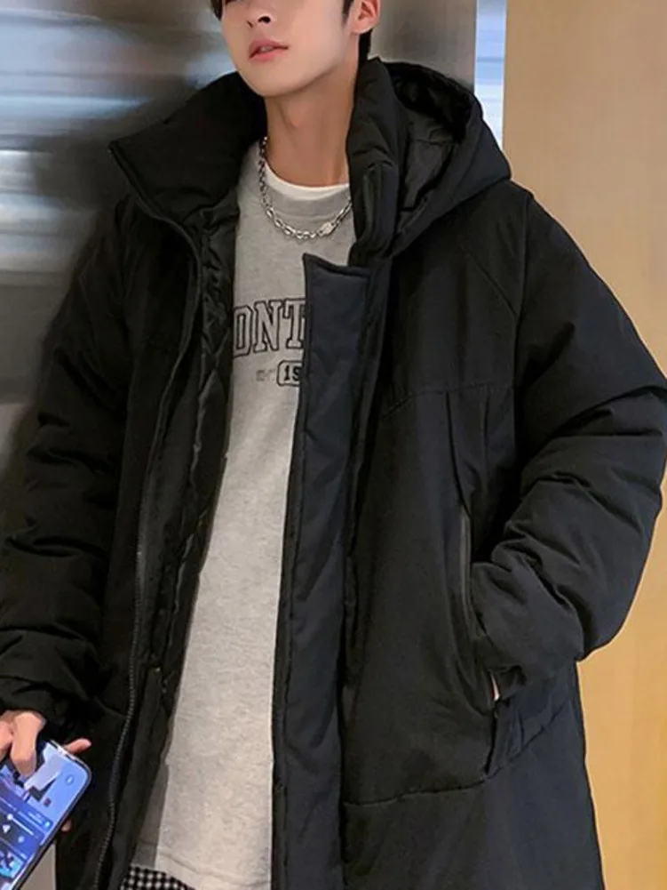 Men Winter Clothing Long Coats Hooded Cargo Padded Jacket Korean Casual Coat Large Size Male Windbreaker Outdoor Thicken Parkas