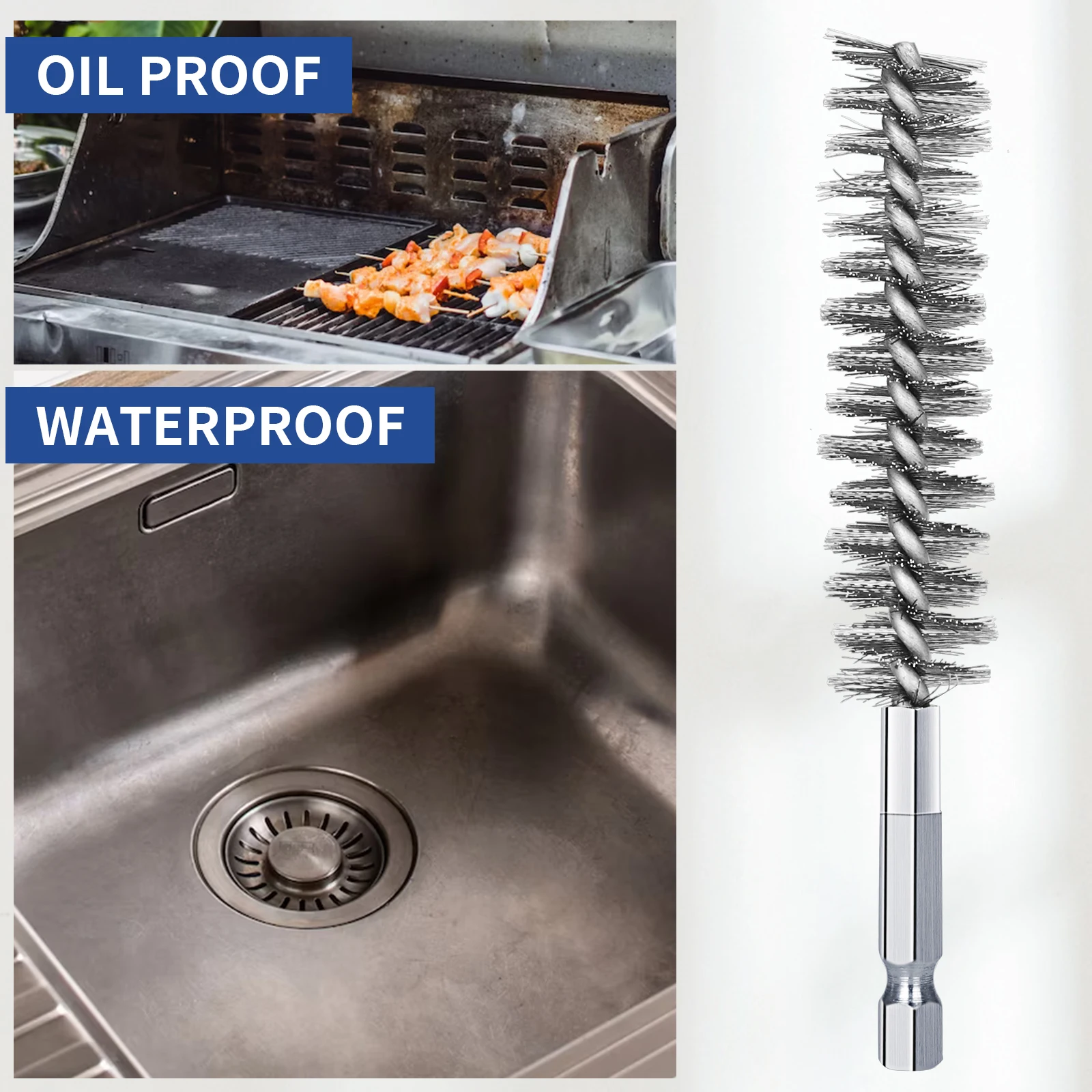 스테인레스 스틸 와이어 브러시 전기 드릴 청소 브러시, 다기능 연마 도구, 8-19mm, 1 개