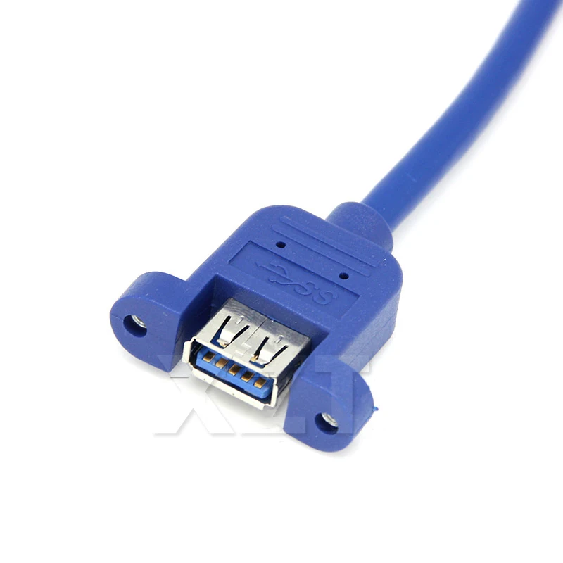 고속 USB3.0 남성-여성 USB 3.0 연장 케이블 와이어 컴퓨터 호스트 패널 마운트 나사 USB 커넥터 어댑터