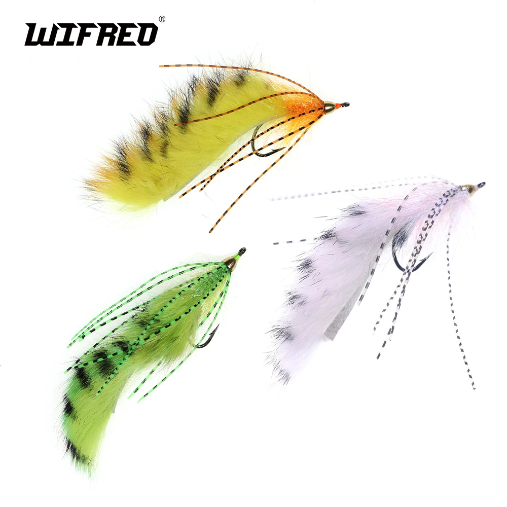 Wifreo 6Pcs Wounded Ice Dub Minnow Fly Fishing Mosche Esche Realistiche Per Salmon Trout Sea Bass Steelhead