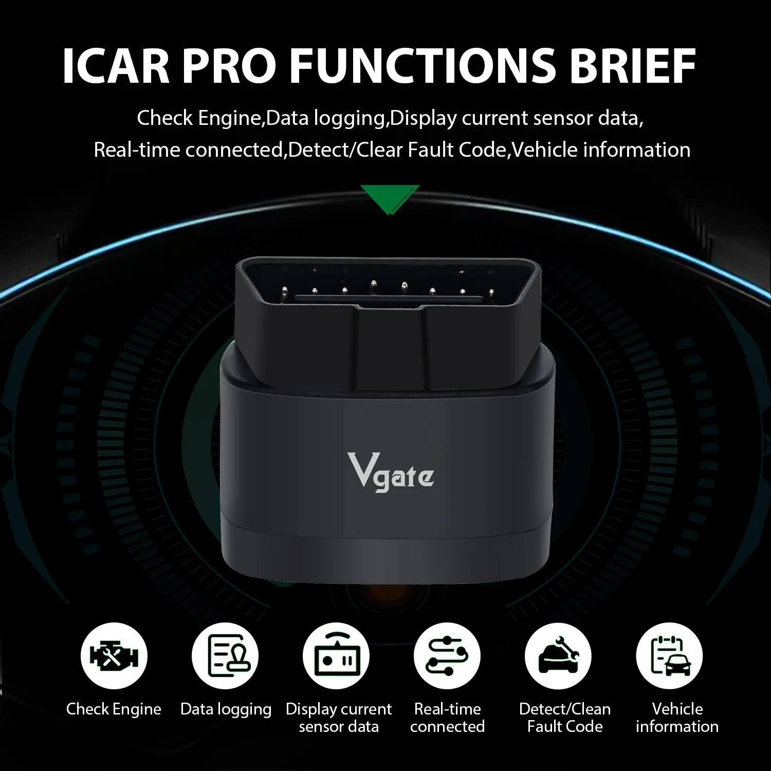 Vgate iCar Pro 2S Bluetooth 5.3 OBD2 Scanner Auto SCAN ELM327 Diagnostic Tool OBDII Diagnose for iOS/Android/Windows obd2 scanner