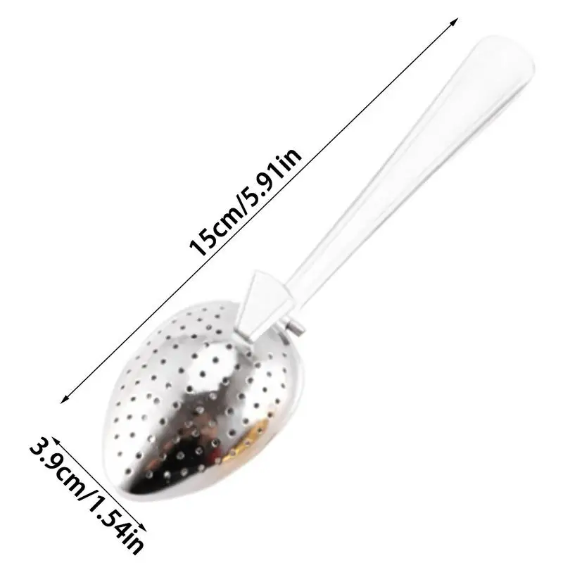 Stainless Steel Tea Infuser Snap Ball Tea Strainer With Long Handle Fine Holes Interval Diffuser Steeper For tea coffee
