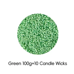Vibrant Wax Sand for Creative Candle Making - Ideal for Arts, Crafts, and Unique Party Decor (Green 10Wicks)