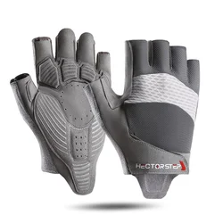 Unisex Half - Finger Cycling Gloves - Anti - Slip, Shock - Absorbing, Ideal for Outdoor Sports and Fitness (GRAY)