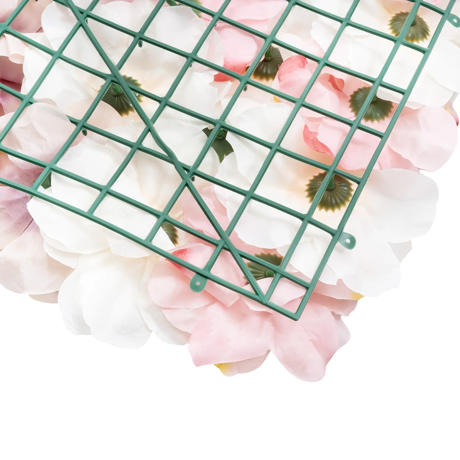 12 Stück 60 x 40 cm künstlicher Blumen-Wandpaneel-Hintergrund, 3D-Rosa-Seiden-Dahlie-Hortensien-Rosenblumen-Wandhintergrund für Hochzeitsfeier – Detail 11
