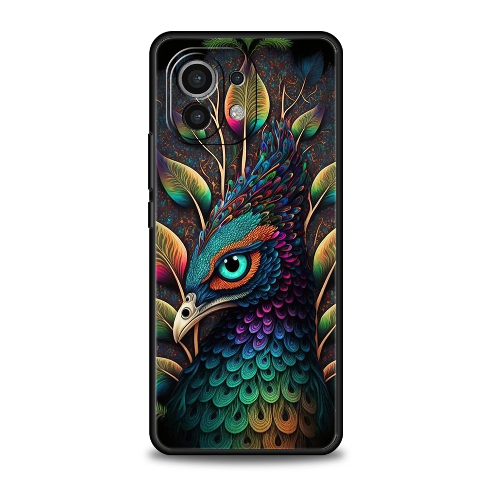 Peacock Pattern Soft TPU Phone Case - Elegant Animal Design Cover
