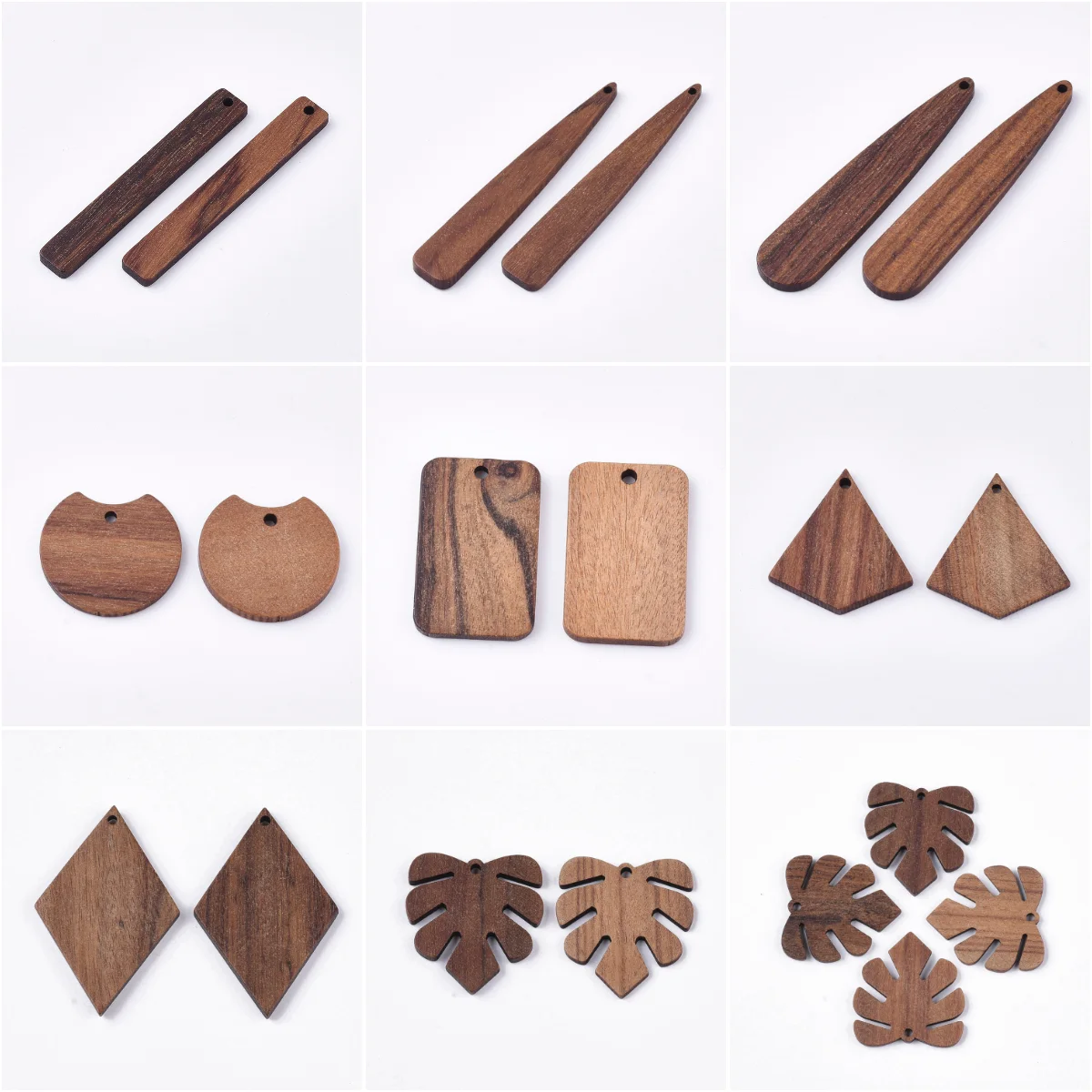 Lot De 8 Appliques Murales En Bois - Décor Rustique Non Fini - Taille Moyenne