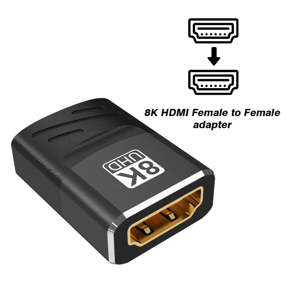 Ultra-HD 8K HDMI 2.1 Right Angle Adapter Extension Cable, Male to Female Connector, 8K@60Hz/4K@144Hz Display Compatibility