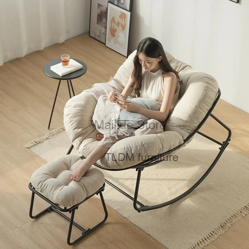 

Скандинавские кованые железные стулья для гостиной, искусственная мебель, ленивый диван, кресло-качалка для одного балкона