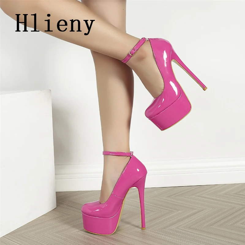 

Hlieny Fashion Platform Fetish Ultra Stiletto High Heels Women Pumps Buckle Strap Sexy Party Stripper Sandals Femme Wedding Shoe