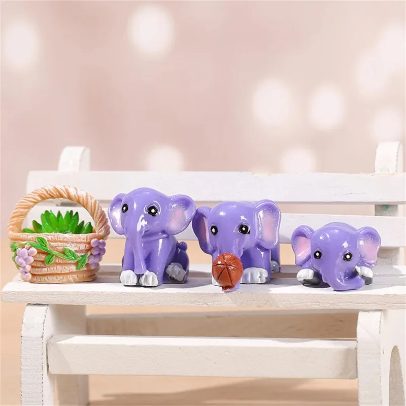 Creative Resin Animal Elephant Small Ornaments Home Gardening Sand Table DIY Micro Landscape Landscaping Decoration Accessories