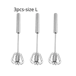 Stainless Steel Self-Turning Hand Mixer & Whisk (L 3pcs)