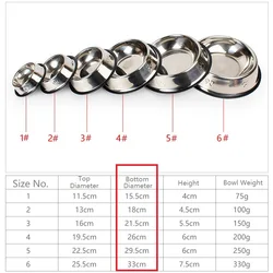 Premium Stainless Steel Skidproof Pet Bowl - Anti-Ant Design, Various Sizes - 33CM diameter (Sizes Detail)