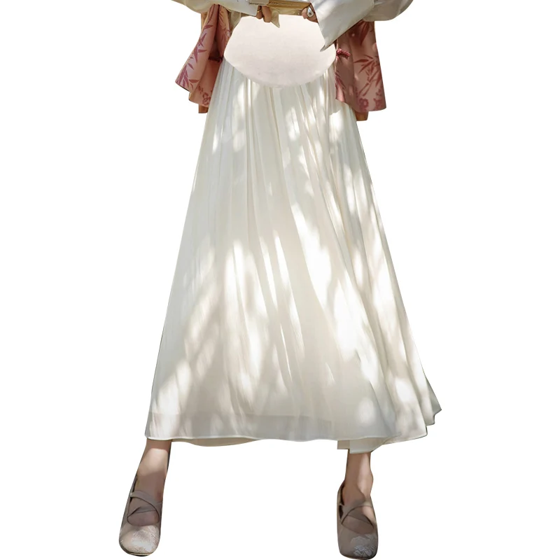 Spring Summer Maternity Belly Skirt Chinese Style Long Loose Pregnant Woman Pleated Skirts Fashion Pregnancy Umbrella Skirt
