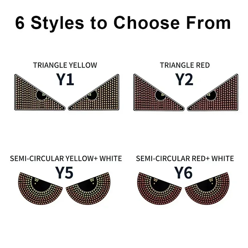 Devil&lsquo;s Eyes LED Light Vehicle Signal Lights Matrix Panel Light Warning Strobe Lights USB Plug-in Decorations for Car Windshield
