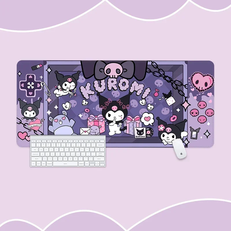 Grande Anime Mouse Pad Kuromi Mousepad Gamer Mat Acessórios de Computador Tapetes de Mesa Mesa Xxl 900×400