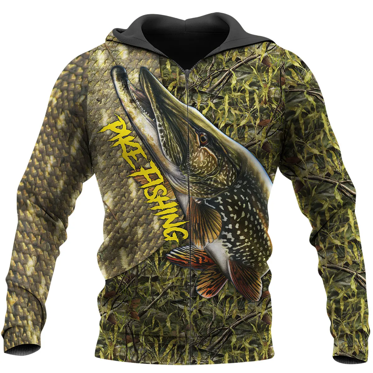 

Beautiful Pike Fishing Art 3D All Over Printed Mens Autumn Hoodie Sweatshirt Unisex Streetwear Casual Zip Jacket Pullover