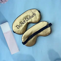 Luxurious Embroidered Silk Sleep Mask with Adjustable Strap - Soft Blackout Eye Cover for Ultimate Relaxation and Travel (Gold)