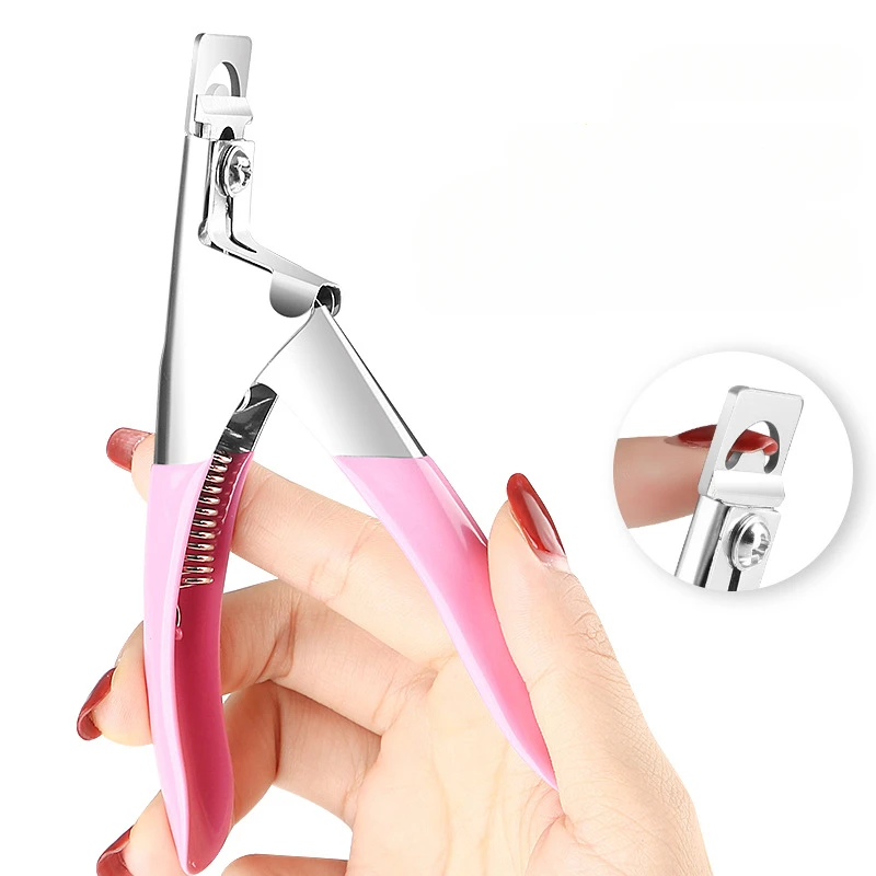 Fake Nail Cutter Type U Word False Tips Professional Nail Clippers Straight Edge Cutters Manicure Pliers Guillotine Capsule