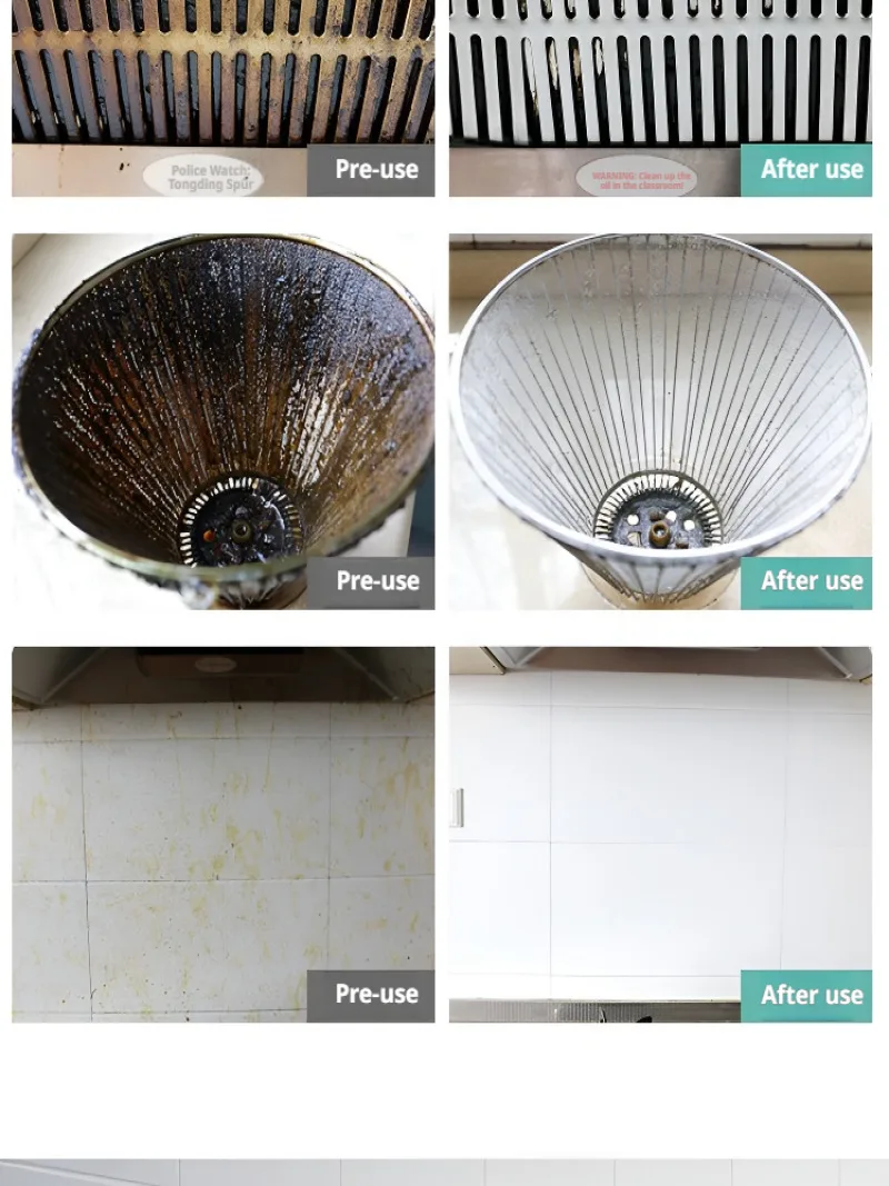 Kitchen Grease Foam Cleaner Powerful Heavy Oil Stain Remover Grills Ovens Grease Cleaner Household Dirt Cleaning Bubble Spray