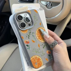 Orange Blossom Branch Leaf Decorative Pattern Phone Case Cover - Galaxy S23 Ultra (GRAY)