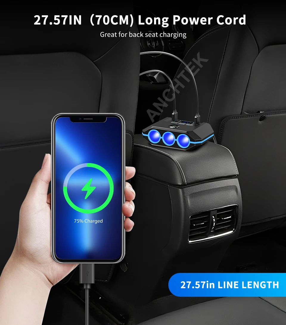 Anchtek 120W ڵ ð   USB   й ٱ  Ʈ LED а ڵ ׼