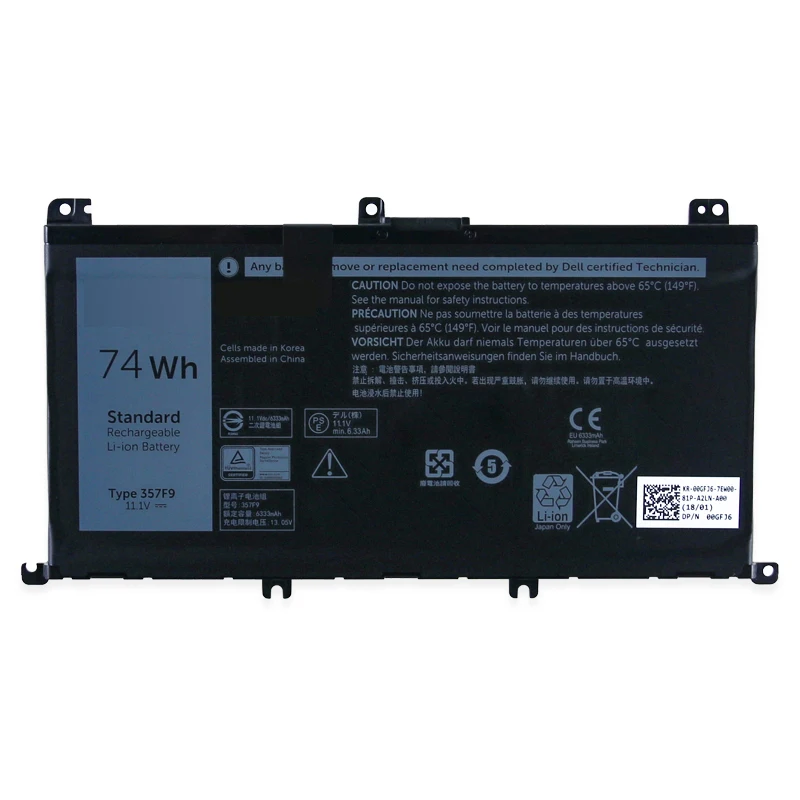 Bateria para Dell Inspiron 7559 7000 7557 7566 7567 5576 Ins15pd1548b Ins15pd-1748b Ins15pd-1848b 71jf4 P57f P65f Novo 15 357f9 - Imagem 2
