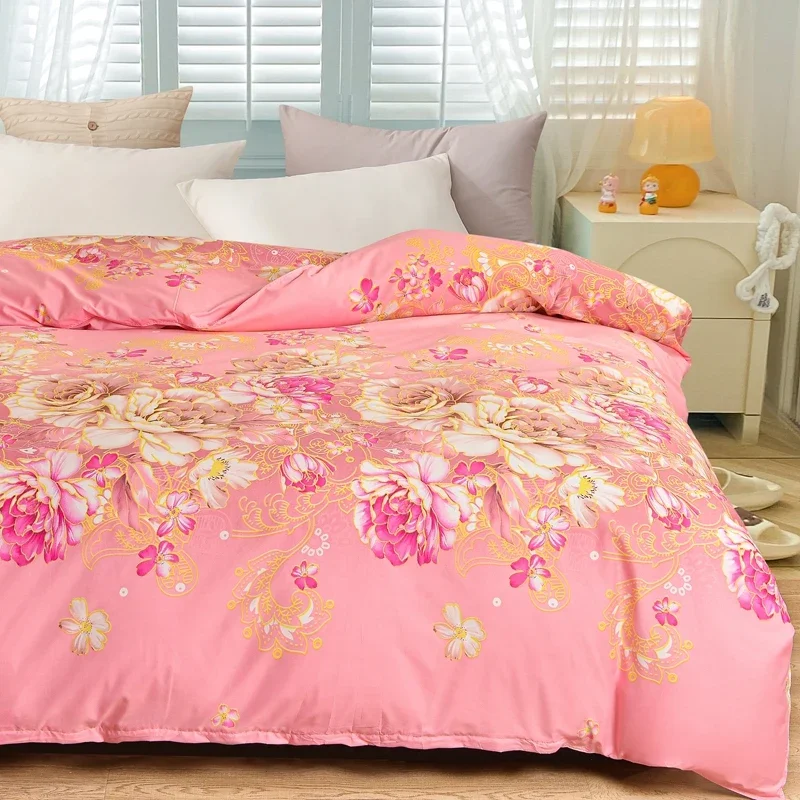 충전재 없는 프린트 이불 커버, 통기성, 편안함, 피부 친화적, 사계절 침실용 모던 원단, 가정용 침구, 신제품