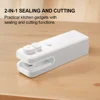 2 in 1 Heat Sealer with Cutter USB Rechargeable Mini Bag Sealer Food Sealing Machine for Plastic Bags Chip Cookies Snacks Fresh 1