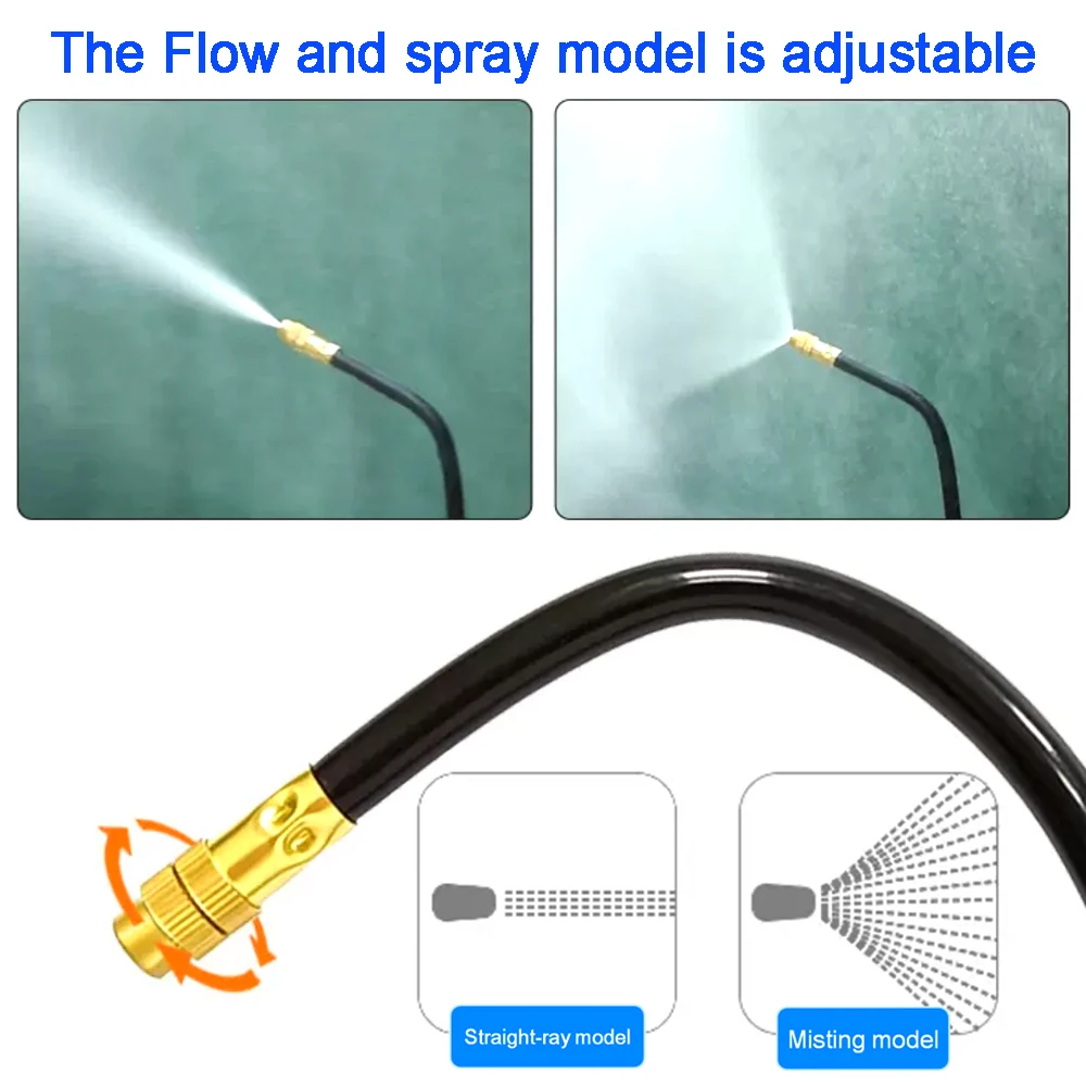 5/10pcs Adjustable Mist Sprinkler 360&deg; Rotating Copper Sprayers 8mm Straight Push Lock Joint Garden Humidification Watering