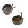 Canvas Dog Bowl, Travel Dog Food & Water Bowl, Pet Dish, Waxed Canvas, Handmade 2