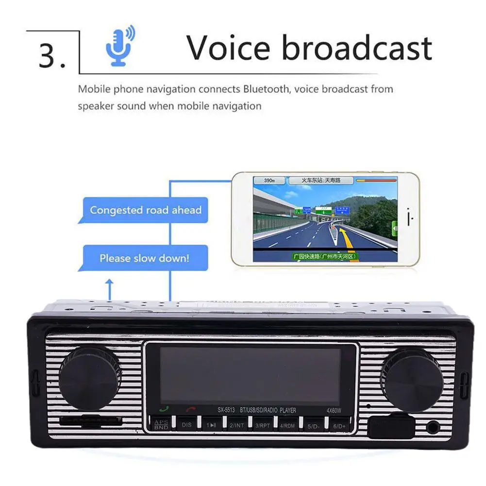 Radio Bluetooth Autoradio Vintage Dual Knob MP3 Player FM Tuner Stereo USB  AUX Oldtimer Retro Audio Receiver Lautsprecher Zubehör 230701 Von 24,6 €