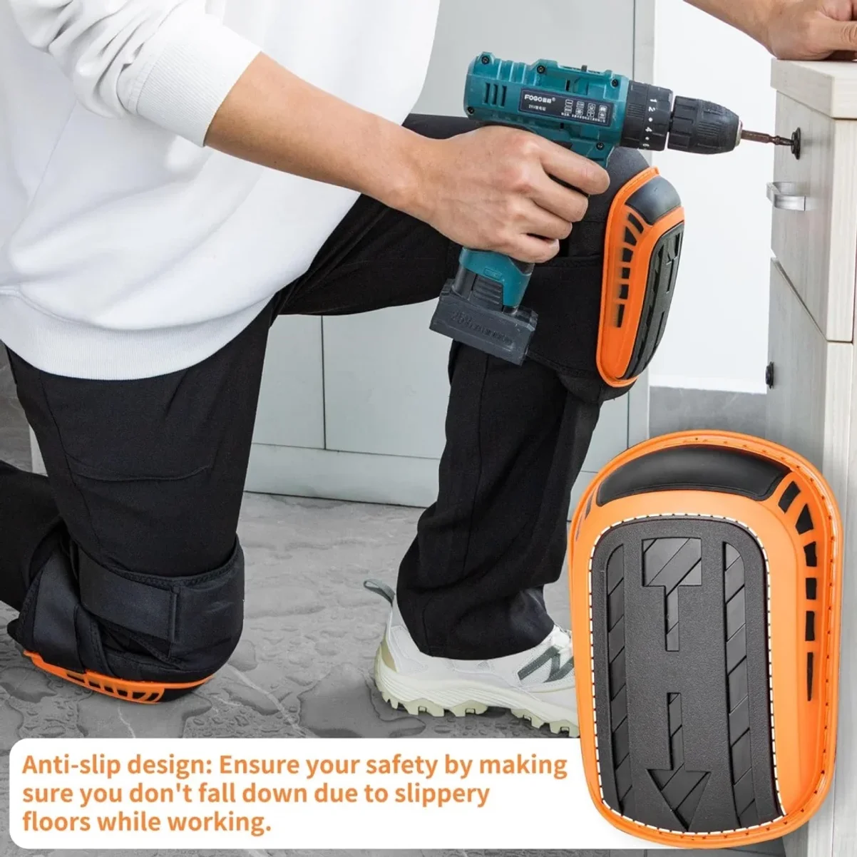 Knee Pads for Work-Heavy Duty Support Kneepads with Gel Cushion and Anti-Slip Straps for Construction Flooring Gardening Clea knee pad