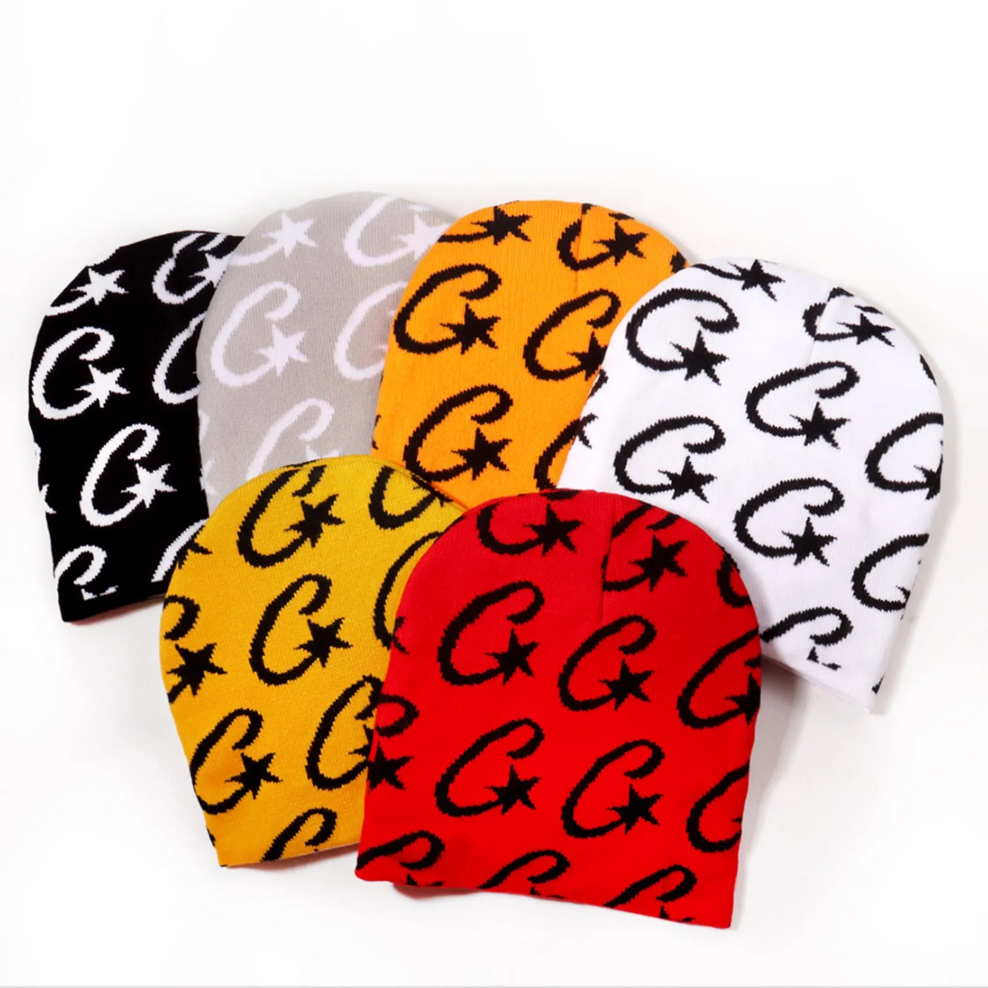 Letter Turban Cap Knitted Hat Winter Hat Star Beanie Trilby Wool Fleece Lined Knit Beanie Keep Warm Stocking Caps ﻿Skullies