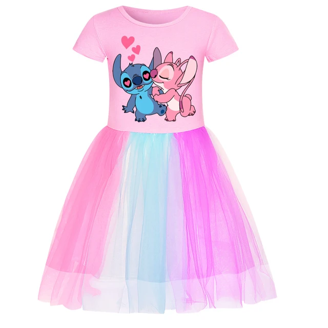 Summer Stitch Dresses for Girls Vestidos Stich Dress Birthday Party  Clothing Disney Princess Costumes Children's Dress Presents - AliExpress