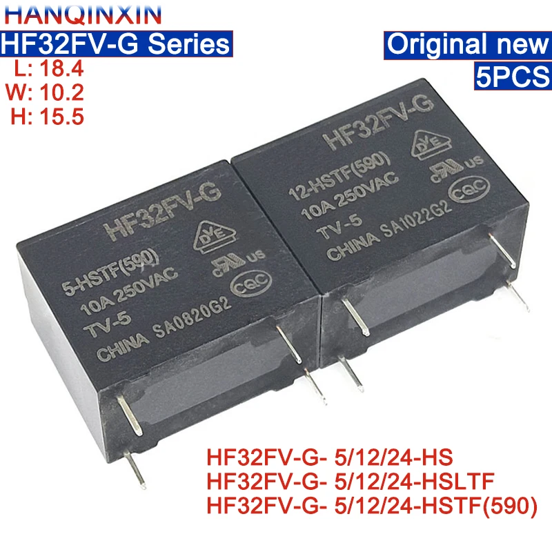 5pcs Ultrasmall medium power relay HF32FVG 5 12 24HSTF HSLTF HS DC