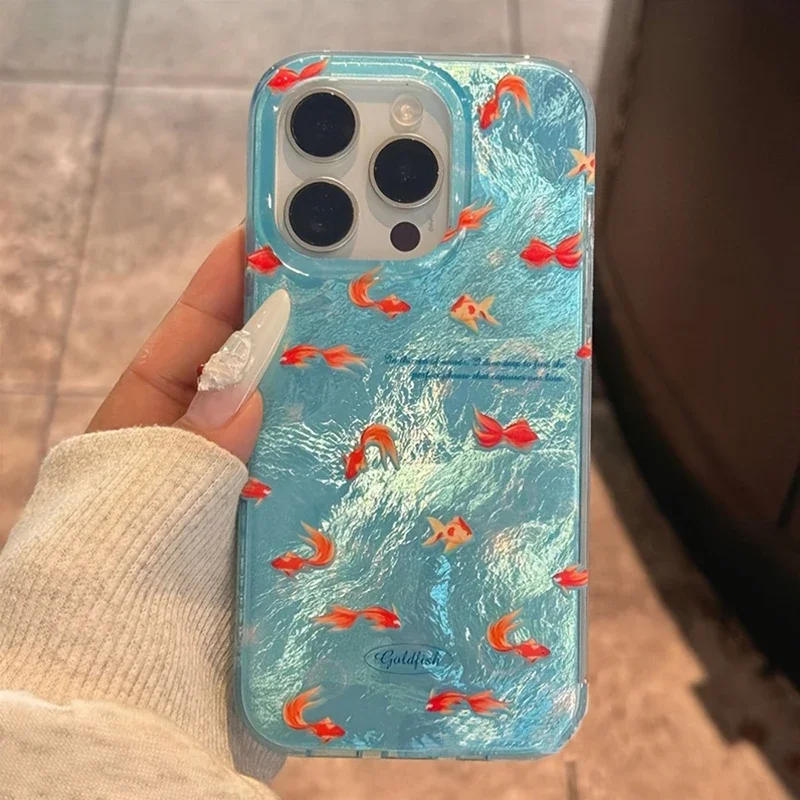 Korean Blue Ocean Red Carp Vortex Pattern Phone Case Cover