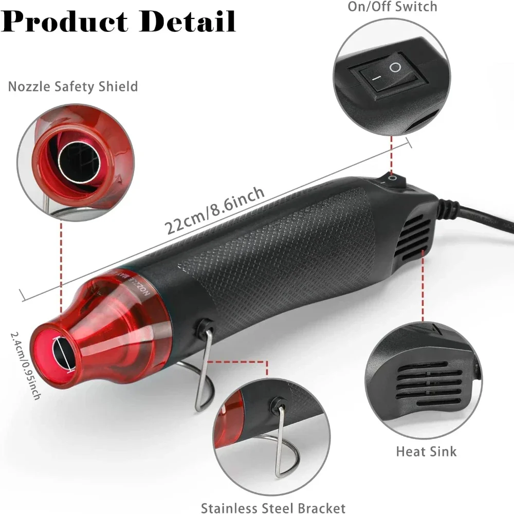 220V DIY Heat Gun Hot Air Gun 300W Electric Power Tool Temperature with Supporting Seat Shrink Plastic heatgun Heating Tools