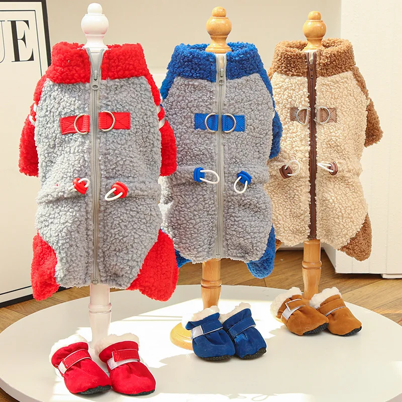 Chic Back Closure Dog Jacket, Stylish Dog Coat For Winter, Warm Zip Up Puppy Dog Clothes, Fashionable Outdoor Apparel_voghion.com
