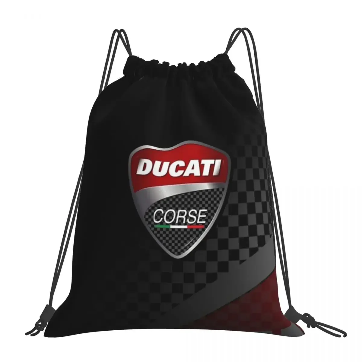 

Ducati Corse Logo Design Art Backpack Drawstring Bags Drawstring Bundle Pocket Sports Bag Book Bags For Man Woman Students