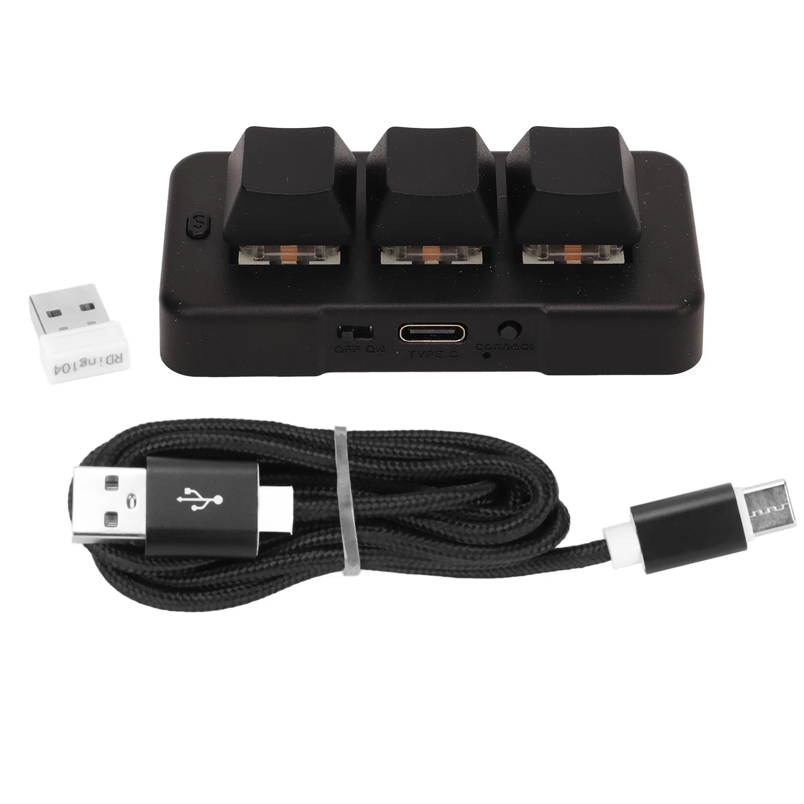 미니 HID 프로그래밍 기계식 키보드, 매크로 키보드, RGB 백라이트, 무선 3 단추, 3 가지 모드, USB 2.4g